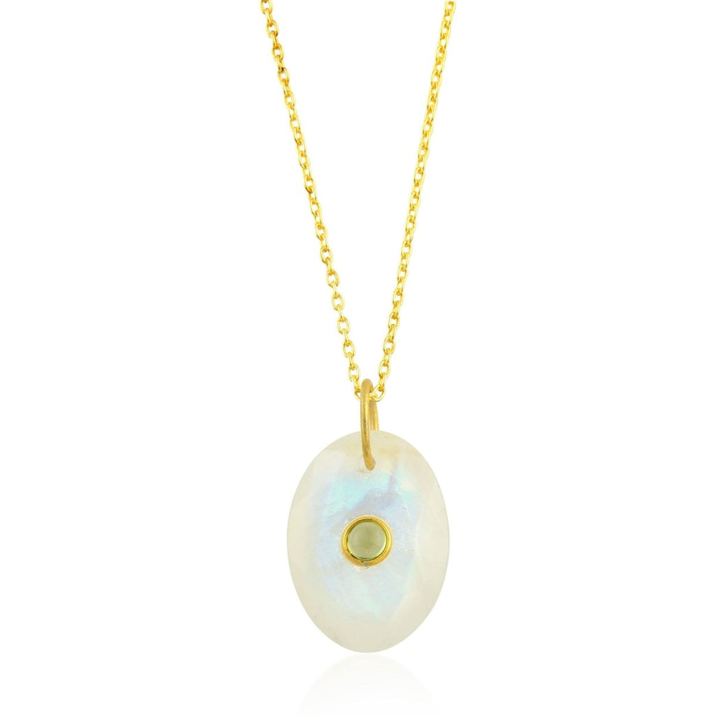 Collar 'Tanith' Piedra de Luna - Plata S925 & Baño de oro 18K