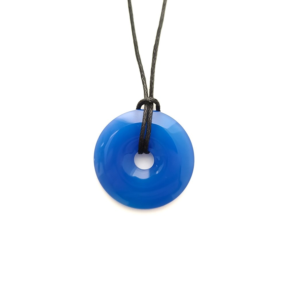 Colgante Donut de Ágata Azul Teñida