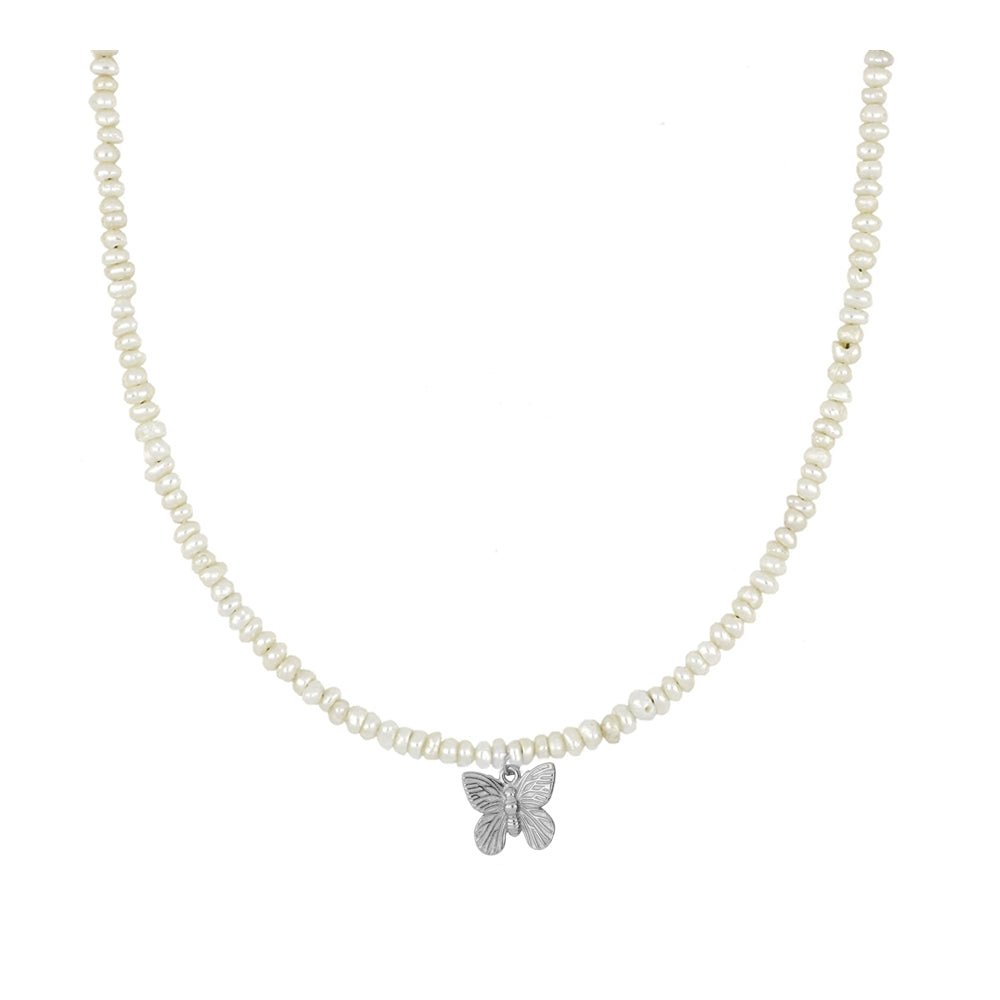 Gargantilla 'Butterfly' - Perlas con Amuleto de Mariposa