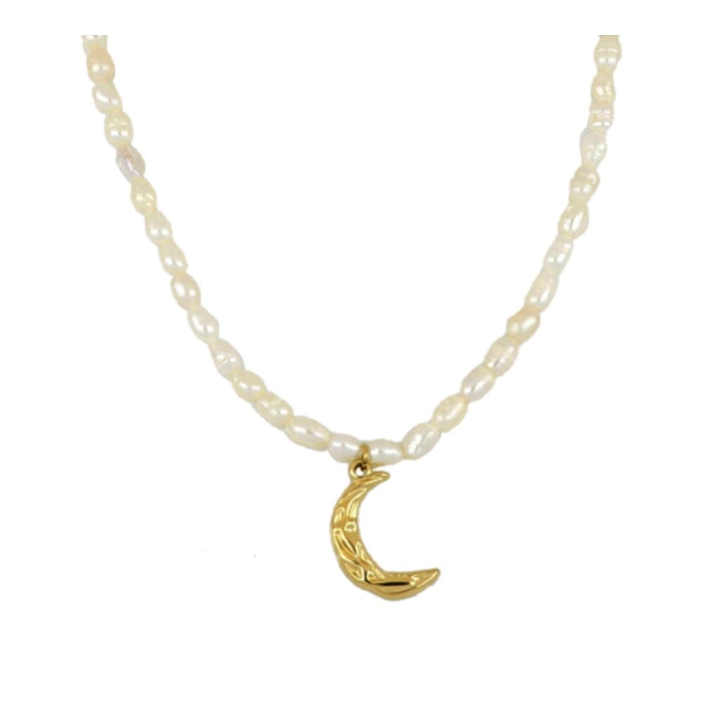 Gargantilla 'Moon' - Perlas con Amuleto de Luna