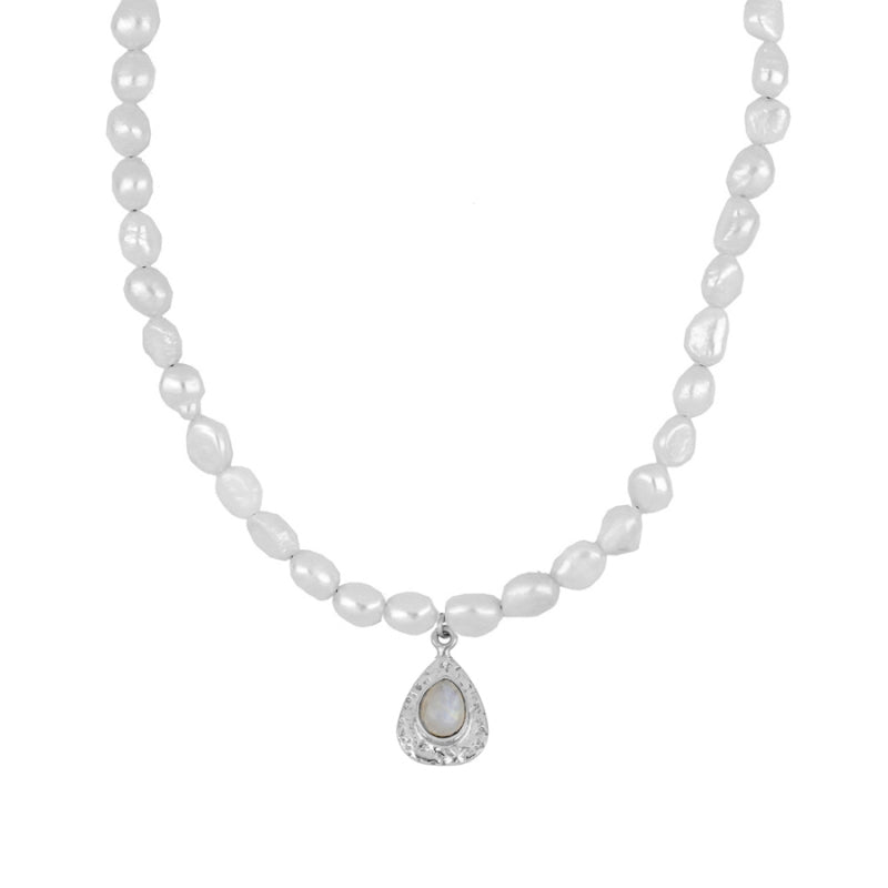 Gargantilla 'Victoria' Perlas + Piedra de Luna