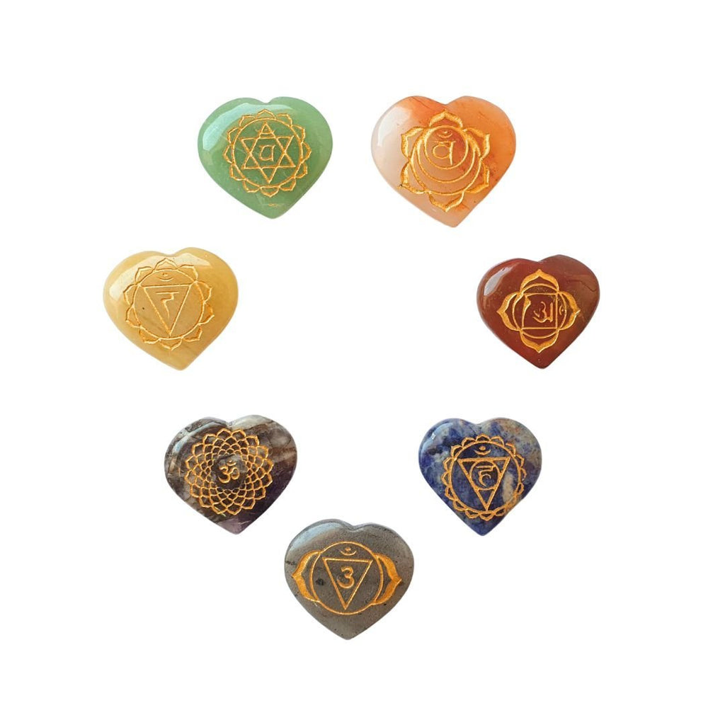Kit 7 Chakras en forma de corazón