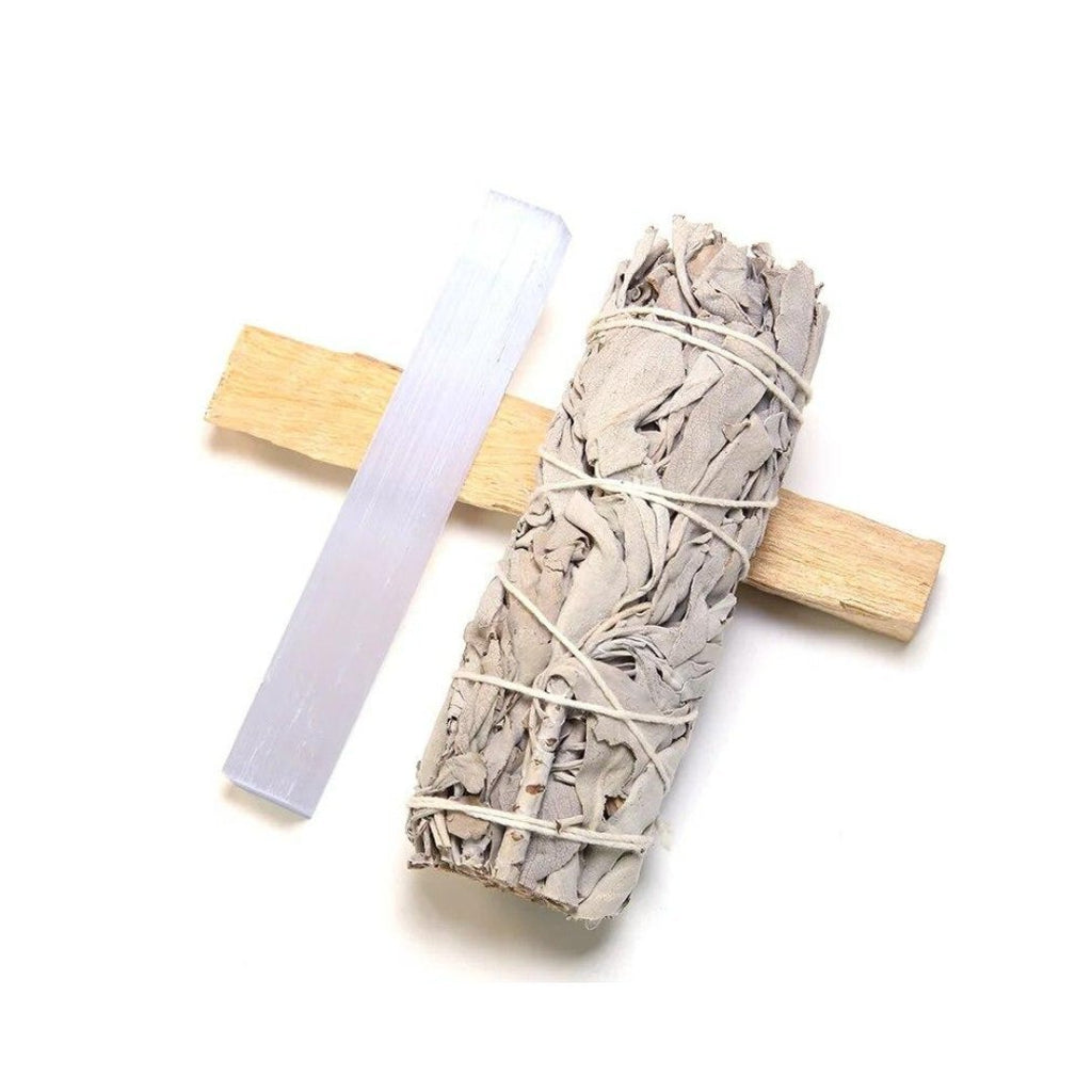 Kit de Limpieza Salvia + Selenita + Palo Santo