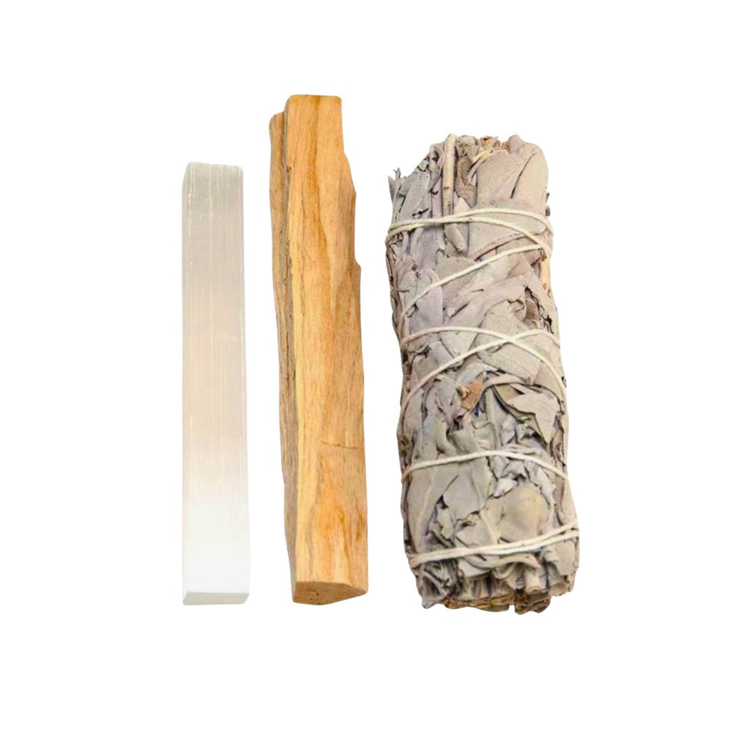 Kit de Limpieza Salvia + Selenita + Palo Santo