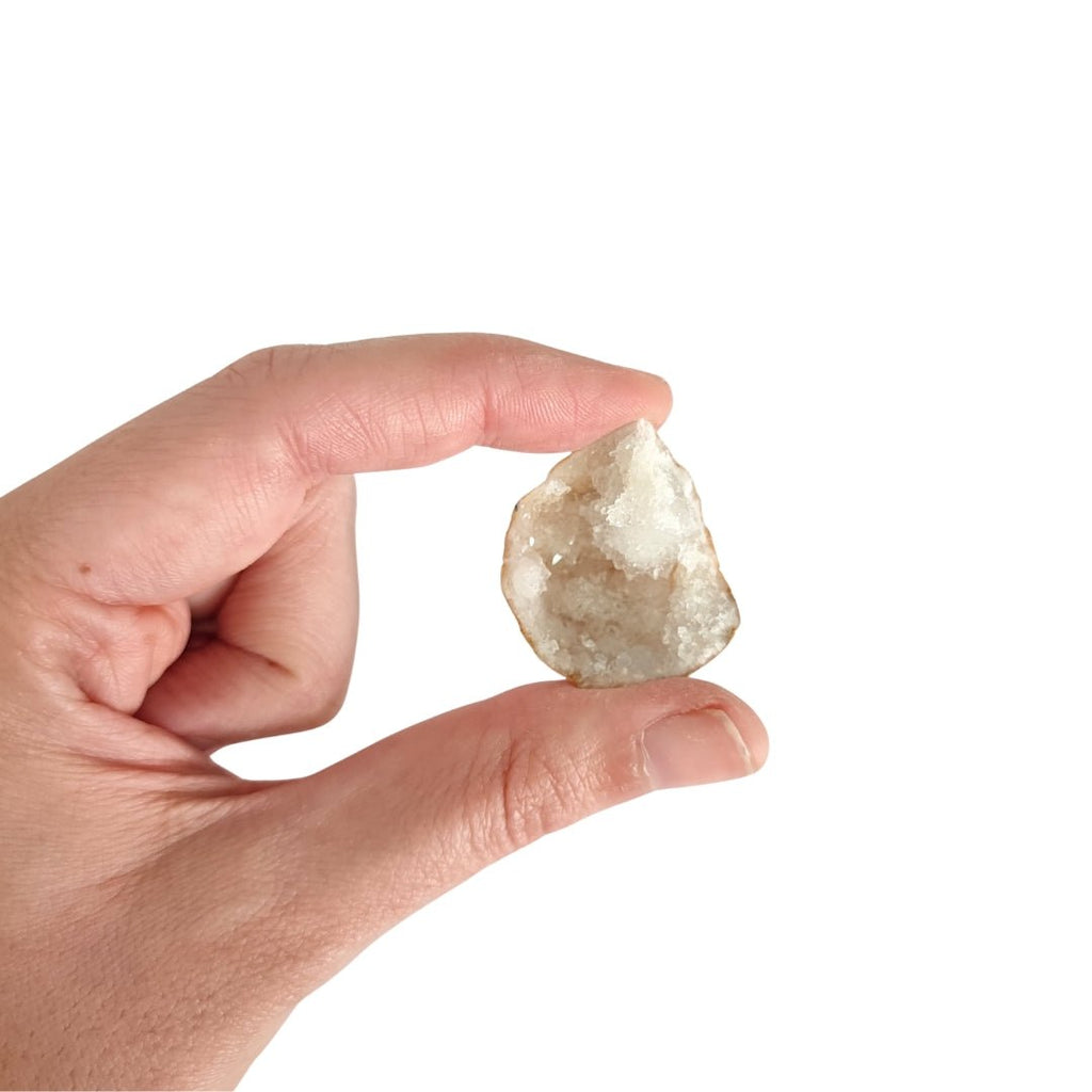 Mitad Geoda de Cuarzo Blanco