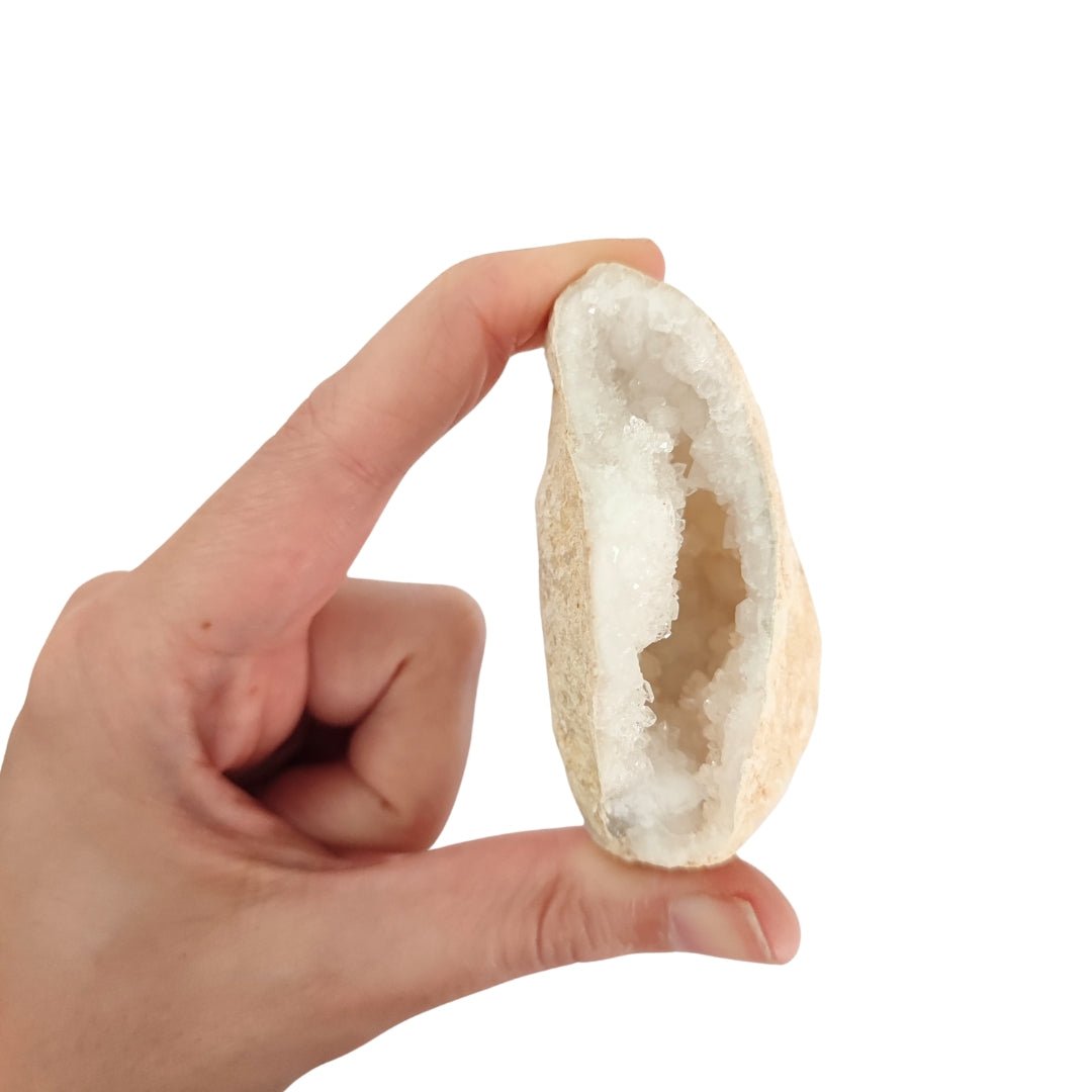 Mitad Geoda de Cuarzo Blanco