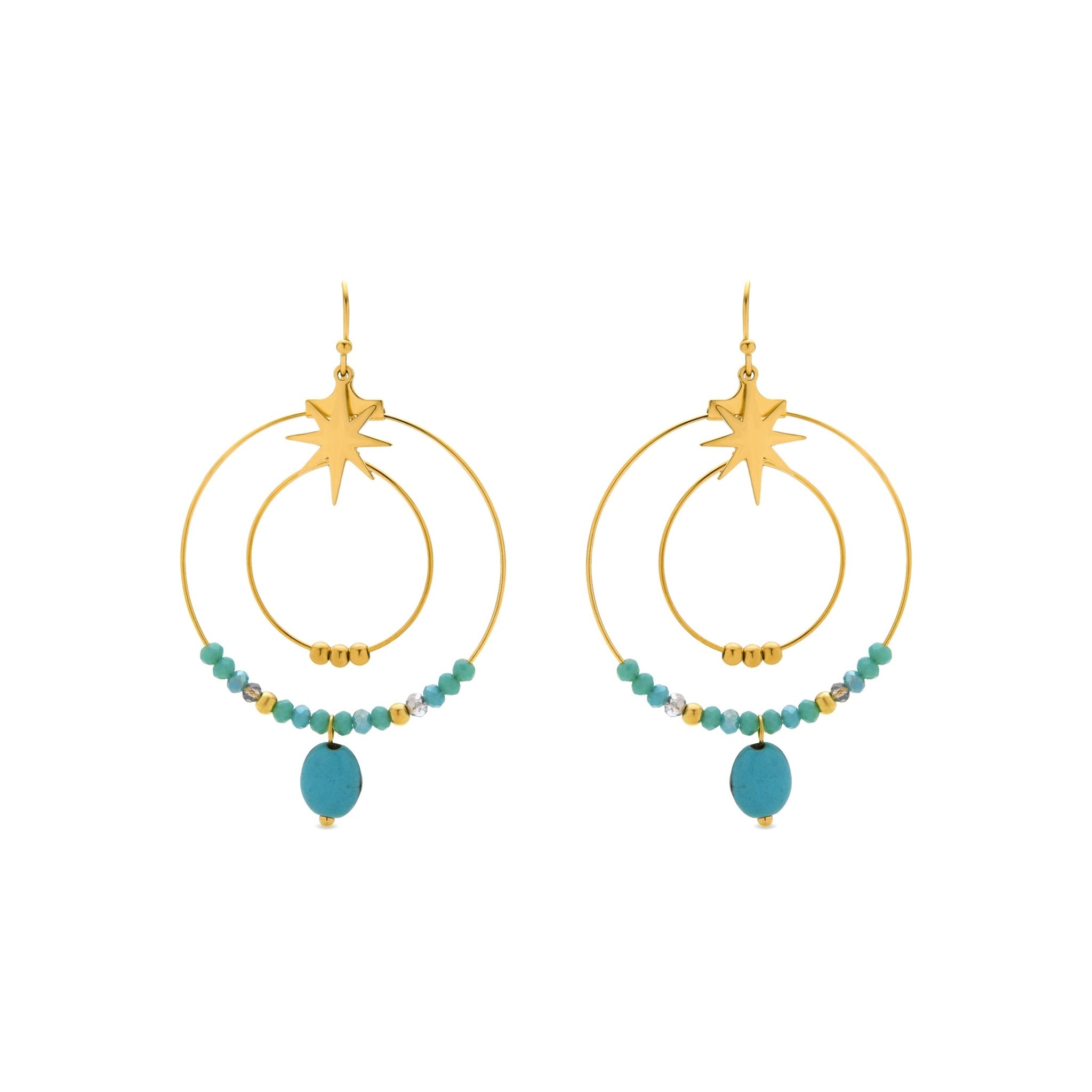 Pendientes acabado oro 18k