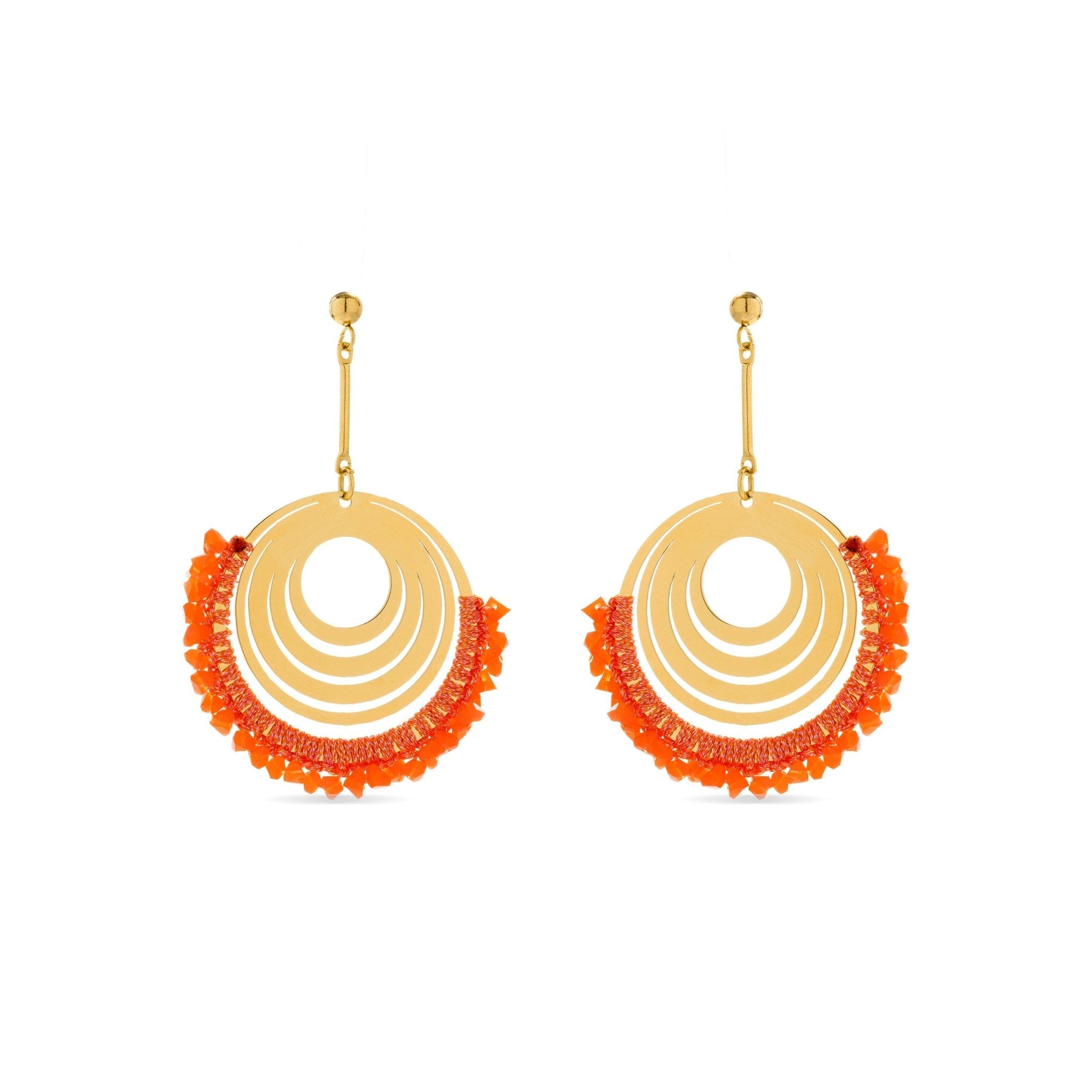 Pendientes acabados en oro amarillo 18k