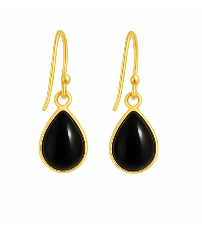 Pendientes 'Aurora' Ónix  S925 & Baño de Oro 18K