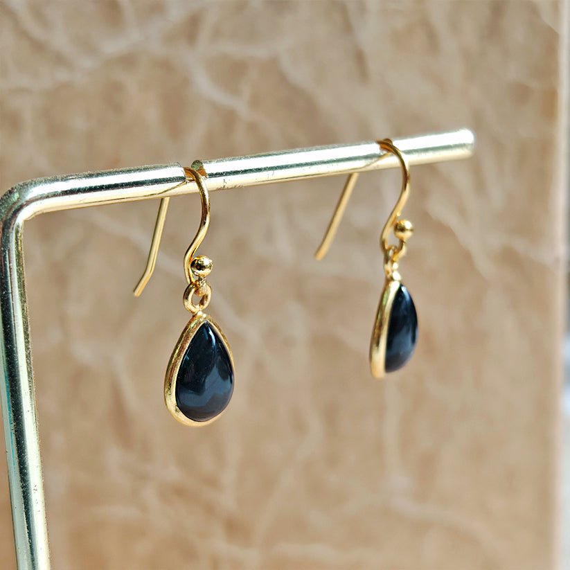 Pendientes 'Aurora' Ónix  S925 & Baño de Oro 18K