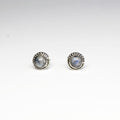 Pendientes Botón de Piedra de Luna y Plata de Ley 925