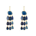 Pendientes 'Epione ' de Cianita - Bronce & Baño de Oro 18K