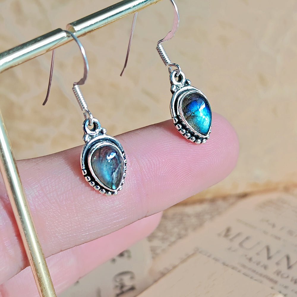 Pendientes Ishtar de Labradorita y Plata de Ley 925