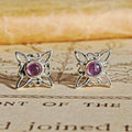 Pendientes Nudo de Bruja con Amatista en Plata de Ley 925