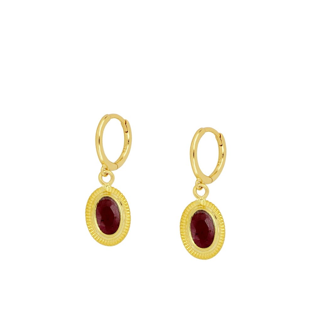 Pendientes 'Ovale' de Granate