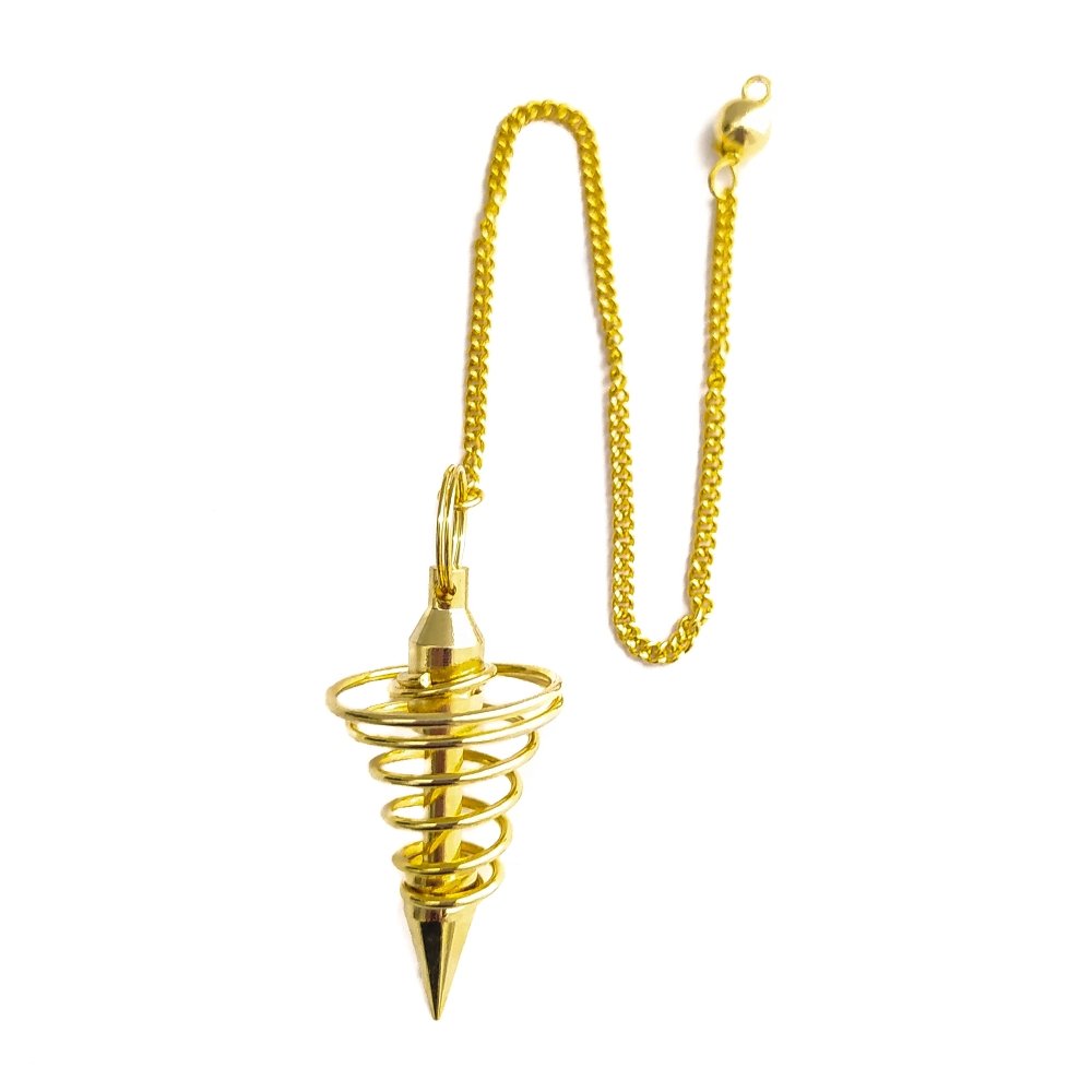 Péndulo Espiral de Metal Dorado