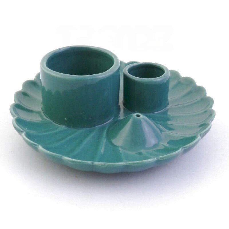 Plato Quemador de Inciensos de Cerámica Multiusos - Verde