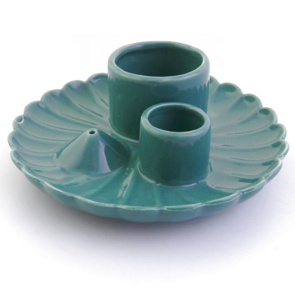 Plato Quemador de Inciensos de Cerámica Multiusos - Verde