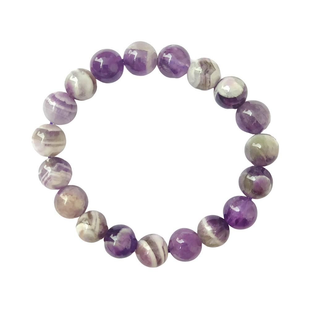 Pulsera Amatista Chevron Bola Lisa