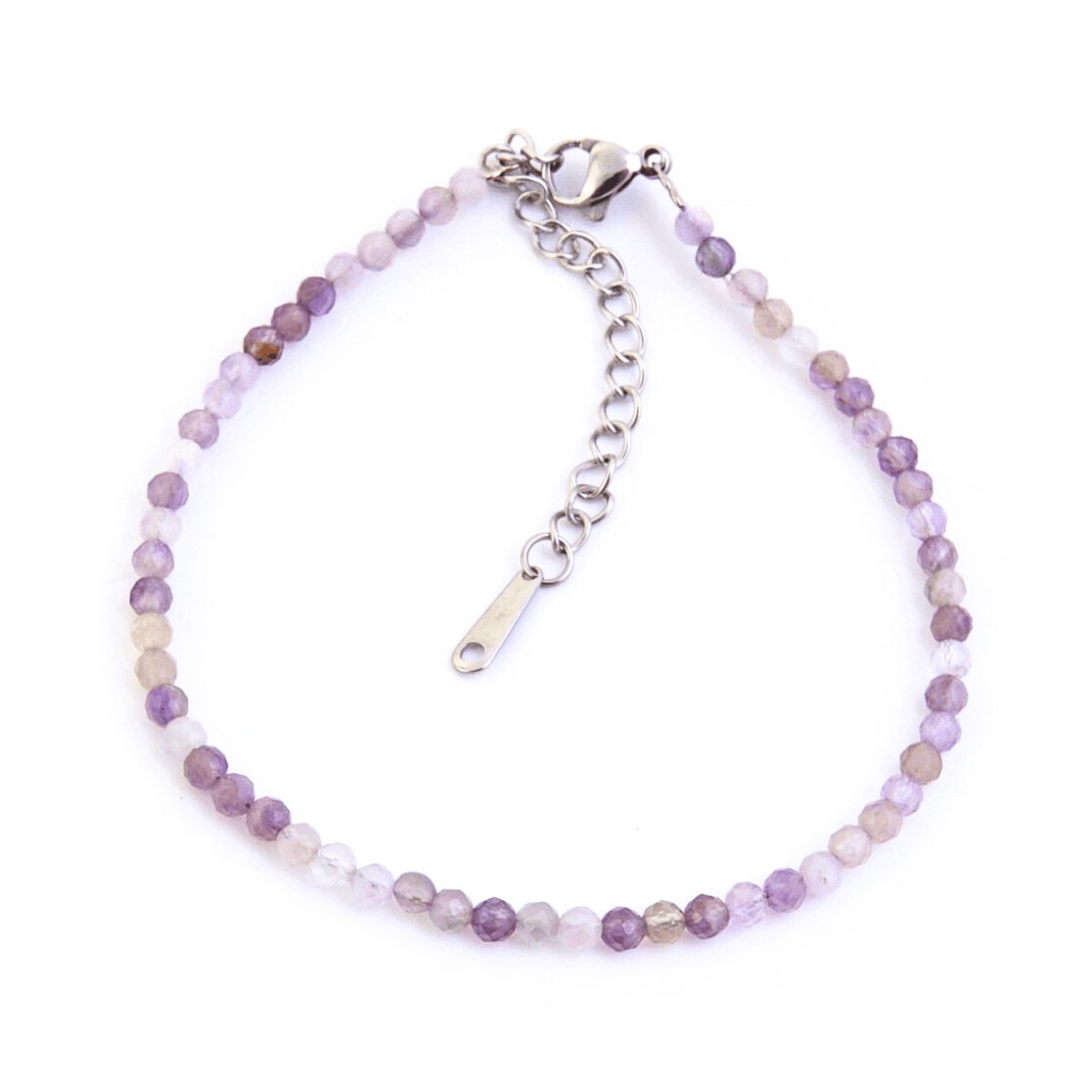 Pulsera Amatista Facetada - Acero Inoxidable