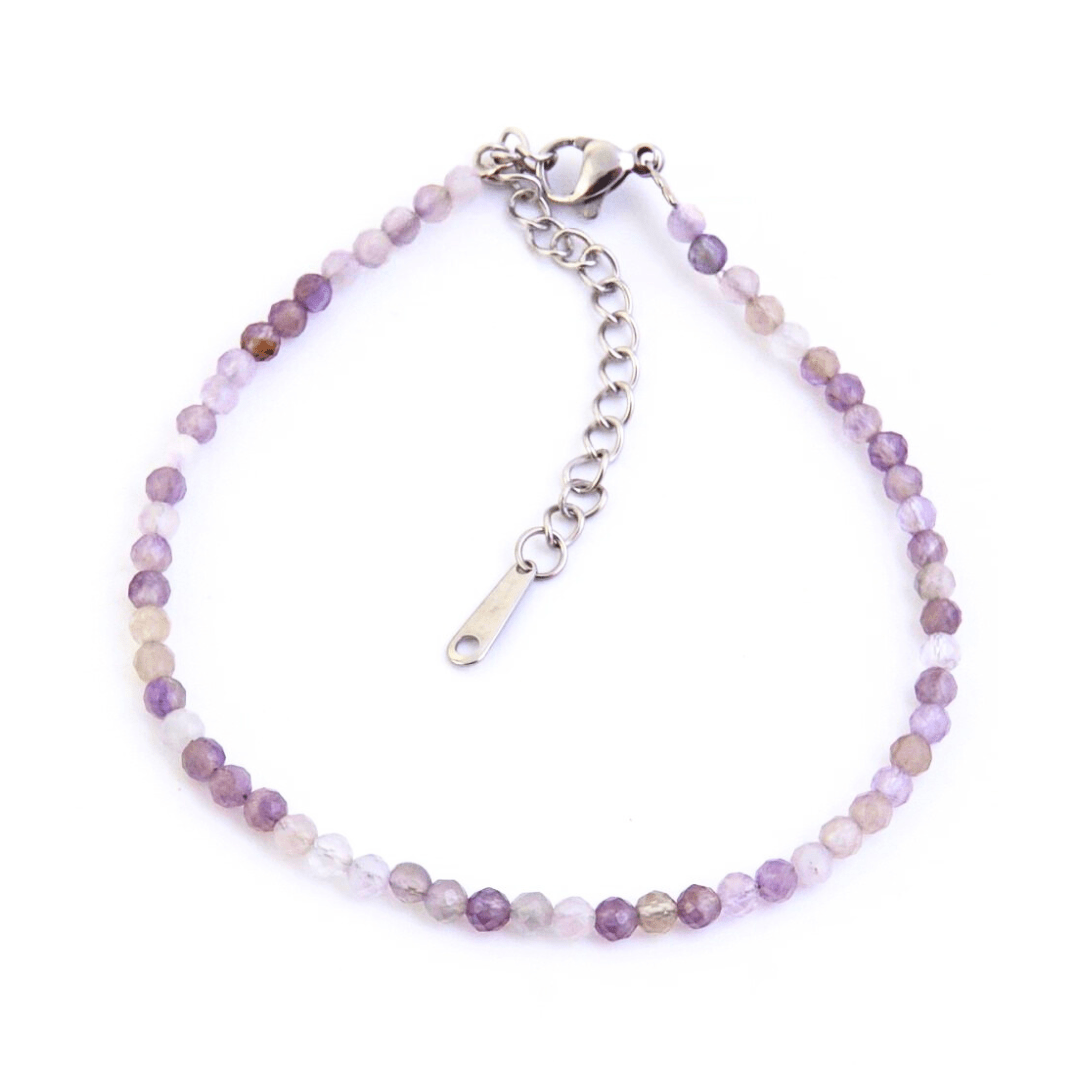 Pulsera Amatista Facetada - Acero Inoxidable