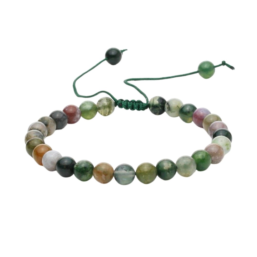Pulsera de Ágata India con Nudo Corredizo