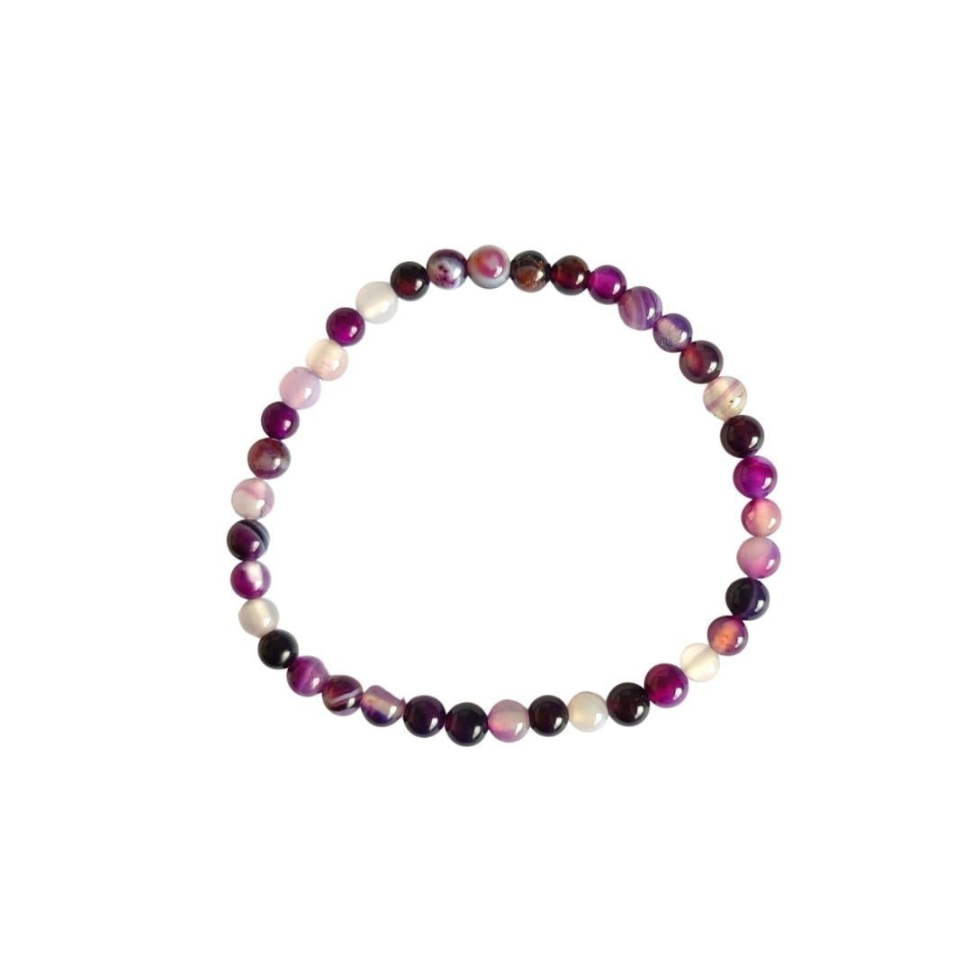Pulsera de Ágata Lila - Bola Lisa