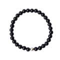 Pulsera de Ágata Negra y Bola de Plata de Ley