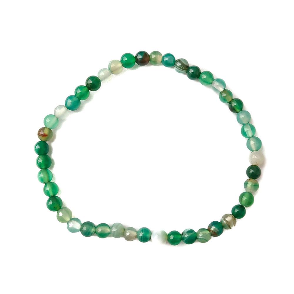 Pulsera de Ágata Verde - Bola Lisa