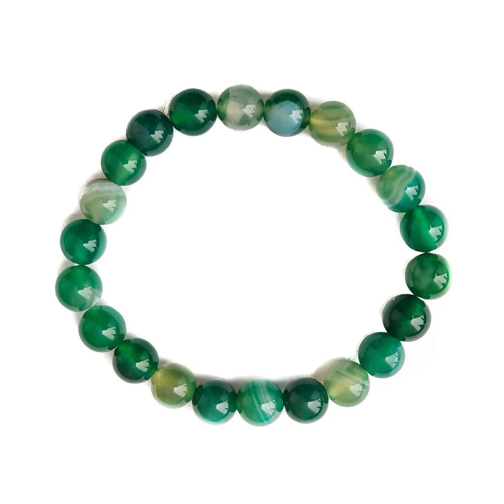 Pulsera de Ágata Verde - Bola Lisa