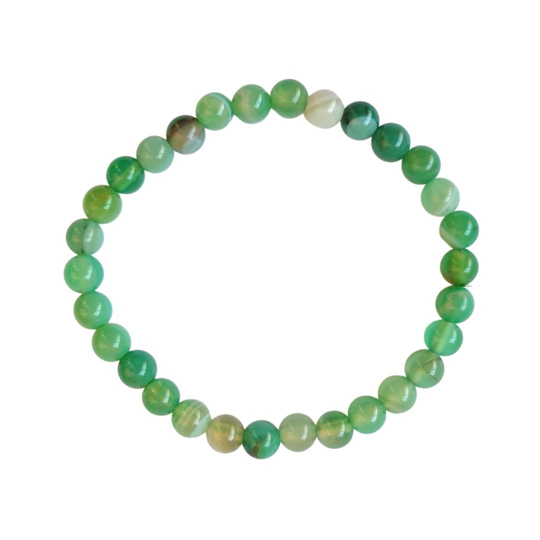 Pulsera de Ágata Verde - Bola Lisa