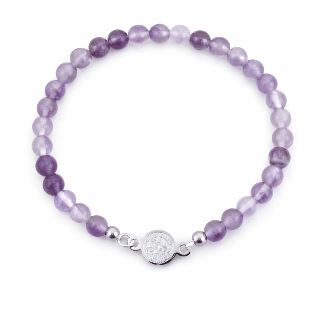 Pulsera de Amatista & Amuleto de San Benito