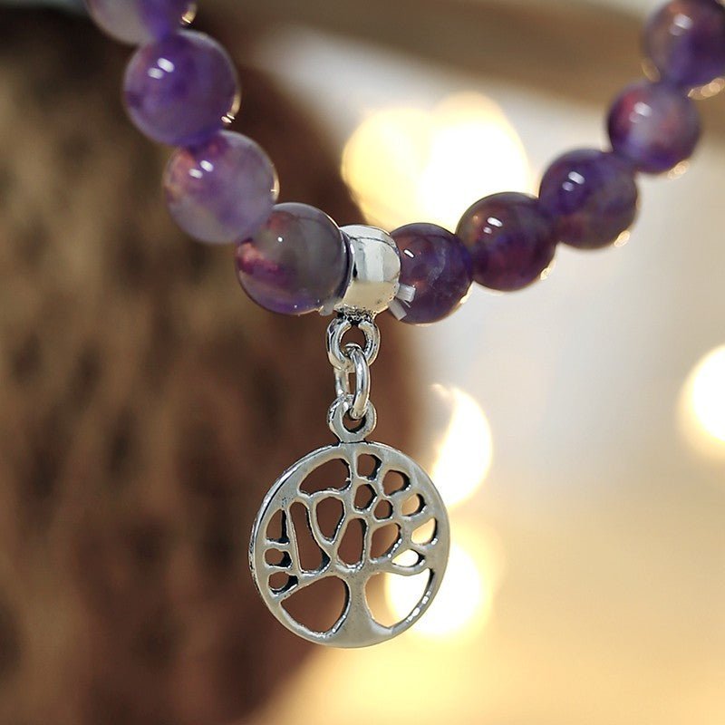 Pulsera de Amatista y Árbol de la Vida en Plata de Ley