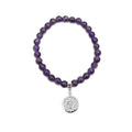 Pulsera de Amatista y Mandala en Plata de Ley