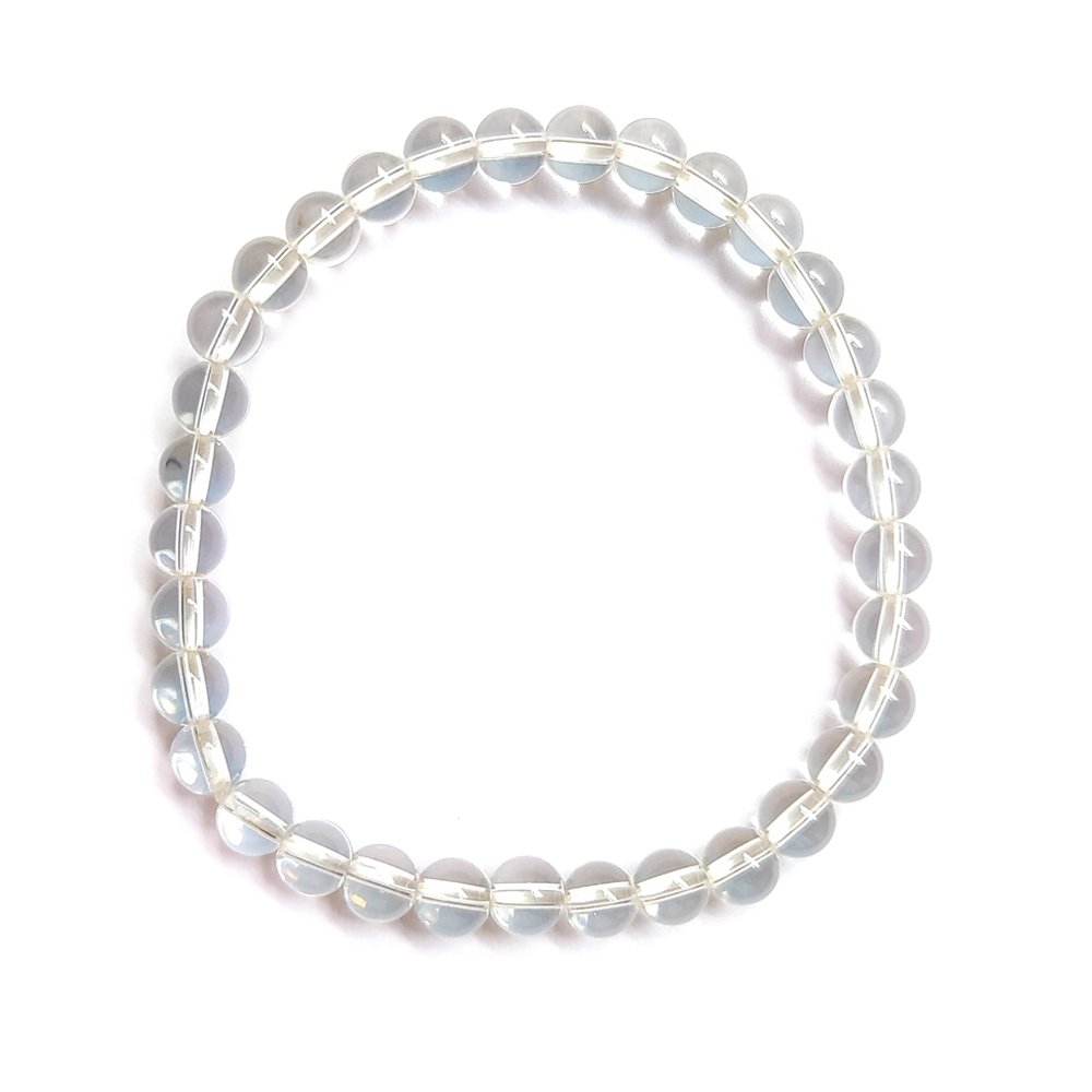 Pulsera de Cuarzo Blanco Bola Lisa