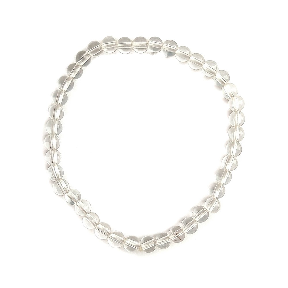 Pulsera de Cuarzo Blanco Bola Lisa