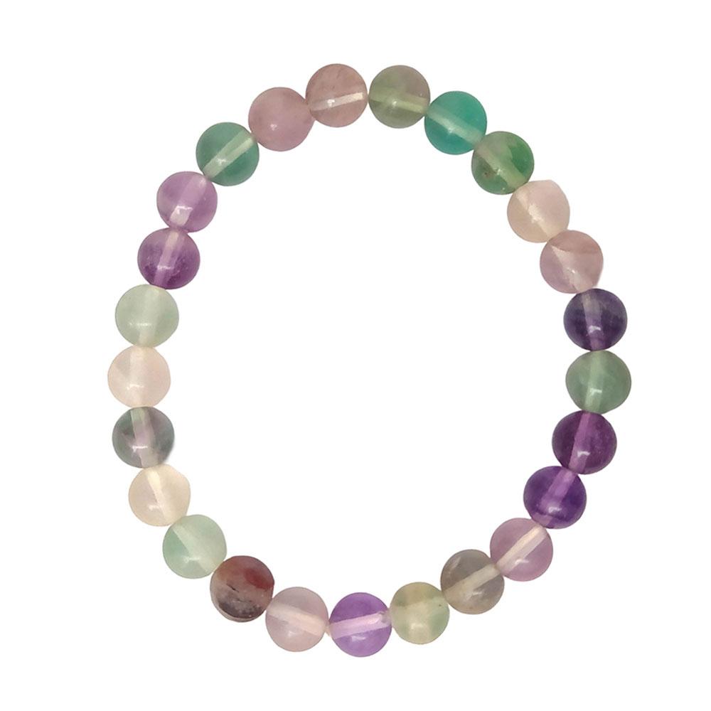 Pulsera de Fluorita Arco Iris Bola Lisa