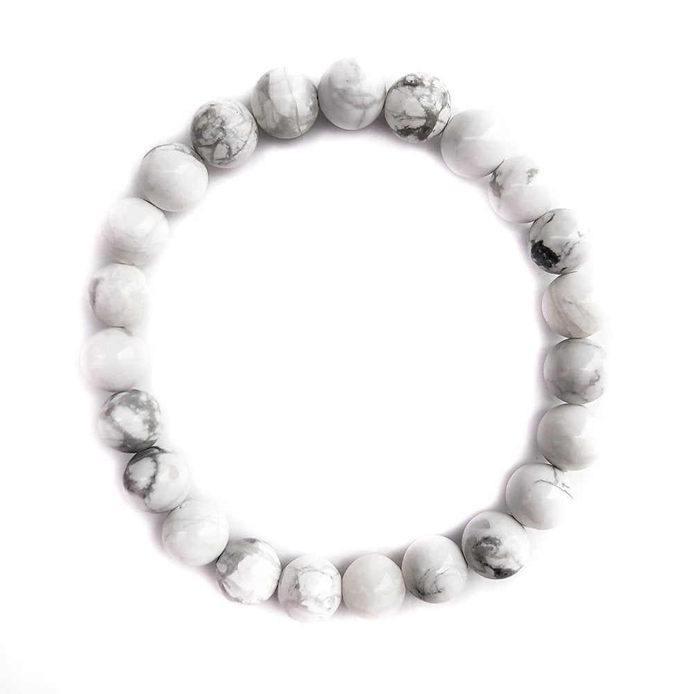 Pulsera de Howlita Blanca Bola Lisa