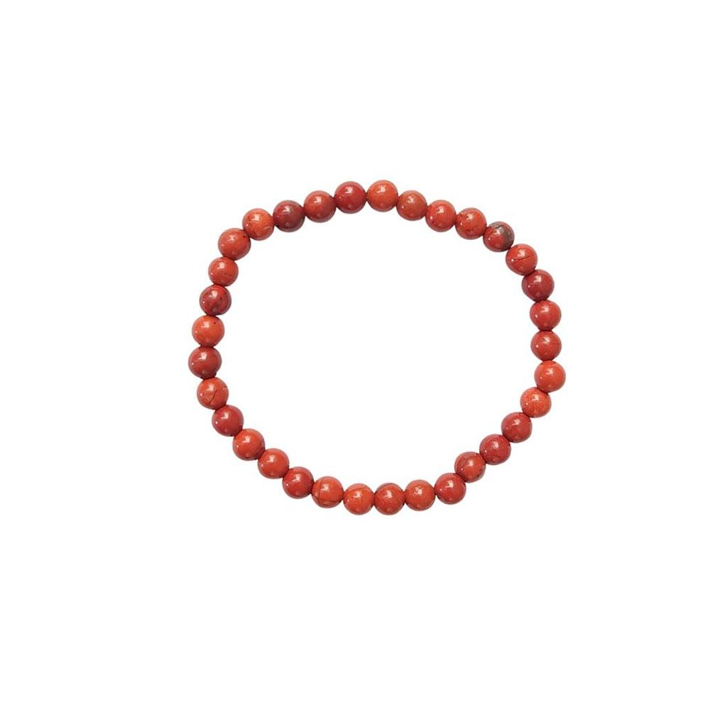 Pulsera de Jaspe Rojo Bola Lisa