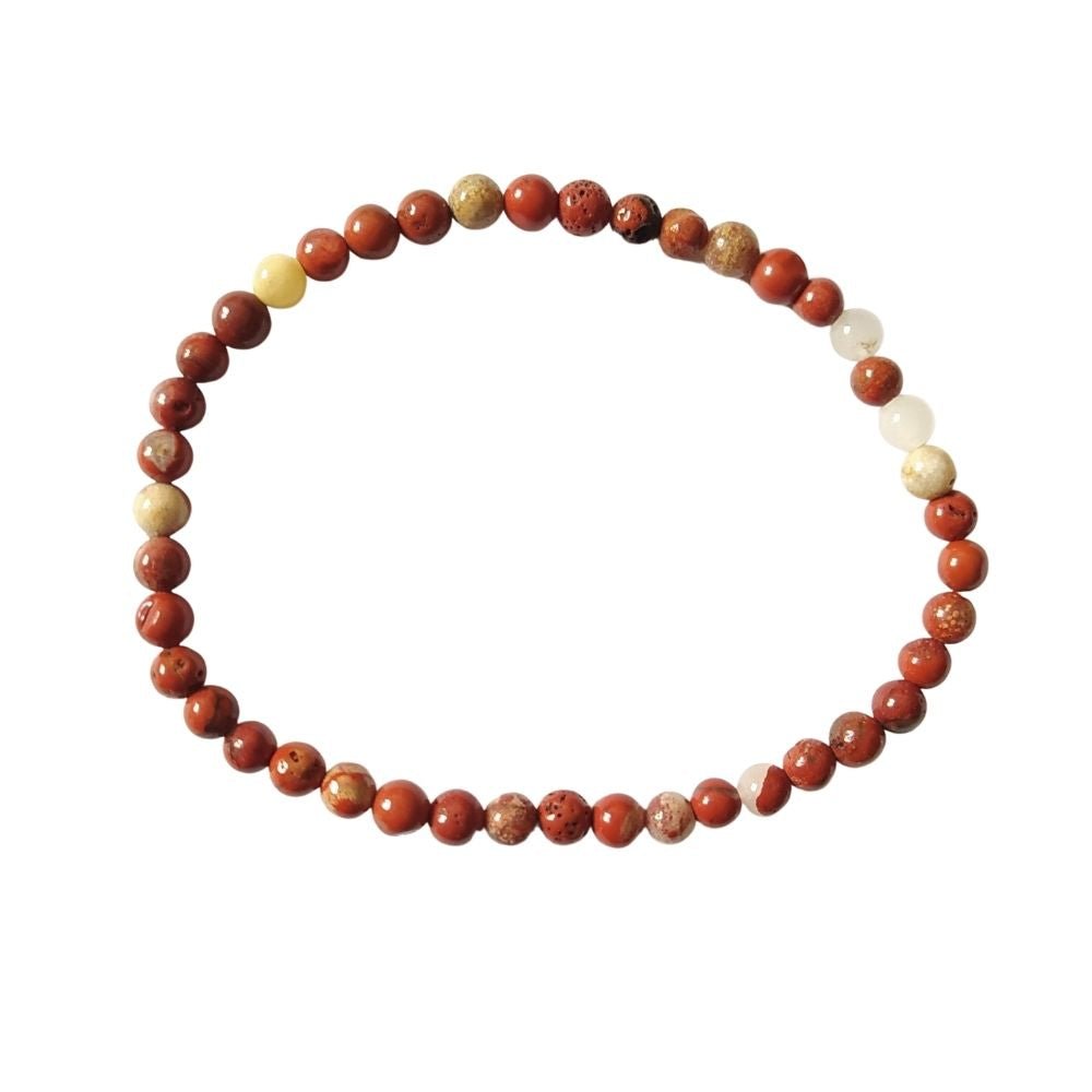 Pulsera de Jaspe Rojo Bola Lisa