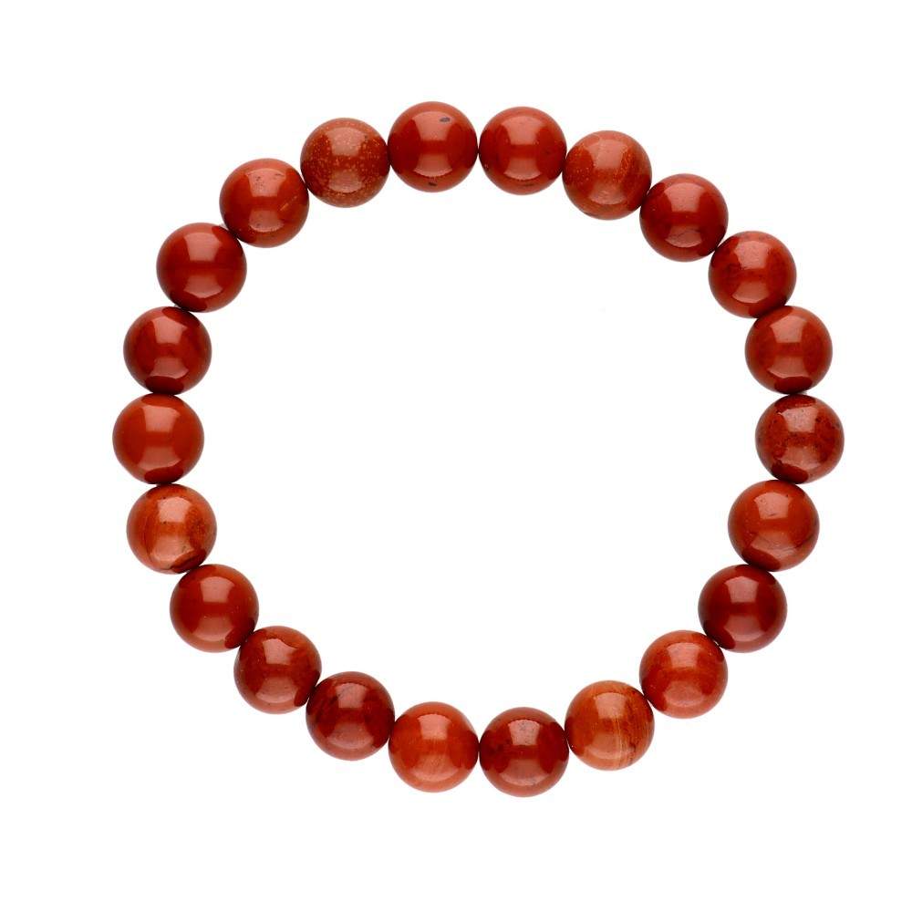 Pulsera de Jaspe Rojo Bola Lisa