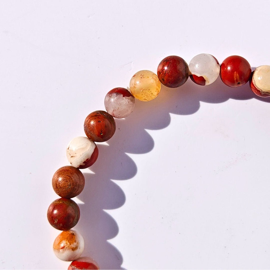 Pulsera de Jaspe Sardo Bola Lisa