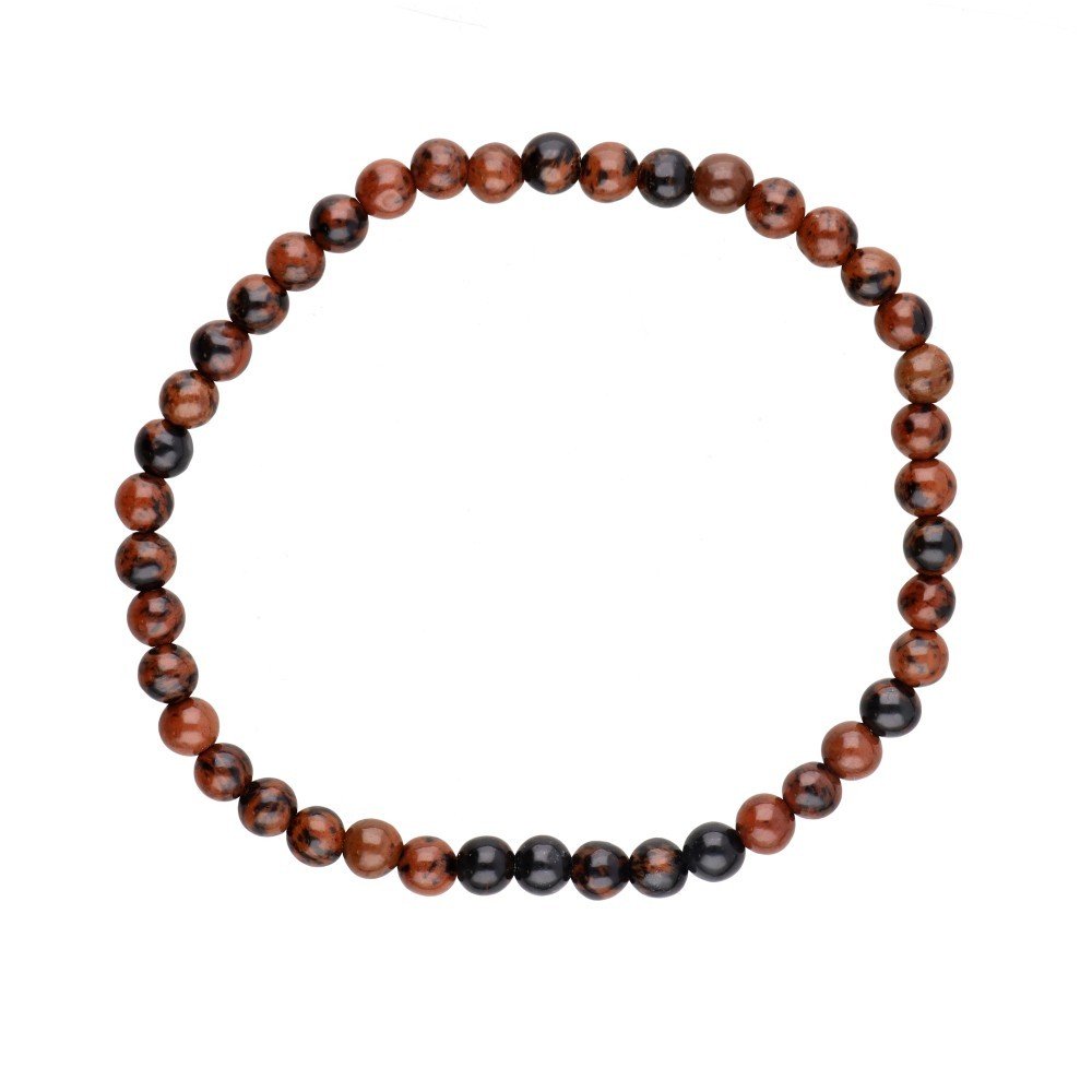 Pulsera de Obsidiana Caoba Bola Lisa