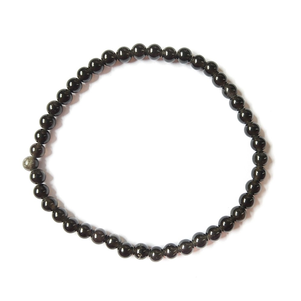 Pulsera de Obsidiana Negra Bola
