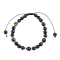 Pulsera de Ónix Facetado & Ojo de Tigre - Nudo Corredizo