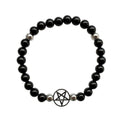 Pulsera de Protección con Pentagrama - Obsidiana