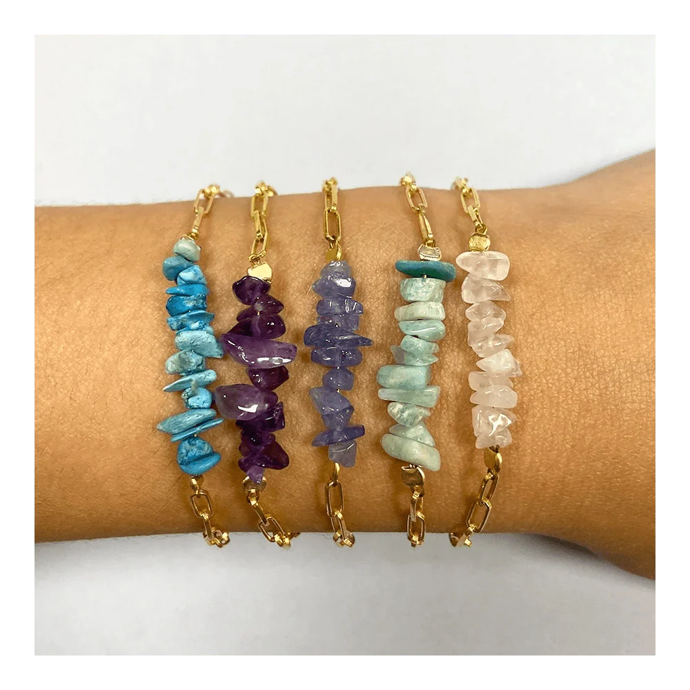 Pulsera 'Eloise' de Cuarzo Rosa