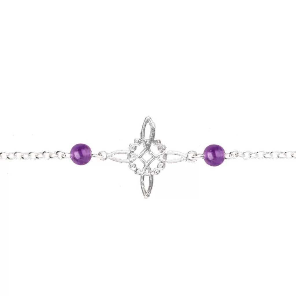 Pulsera Nudo de Bruja con Bola Amatista - Plata de Ley 925