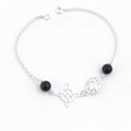 Pulsera Nudo de Bruja & Tetragramaton con Bola Ónix - S925