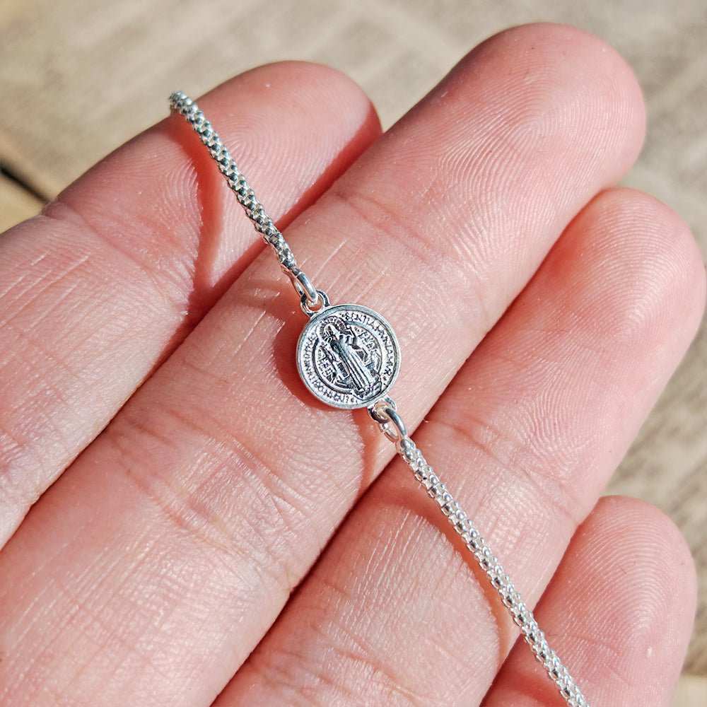 Pulsera Protectora S925: Medalla de San Benito